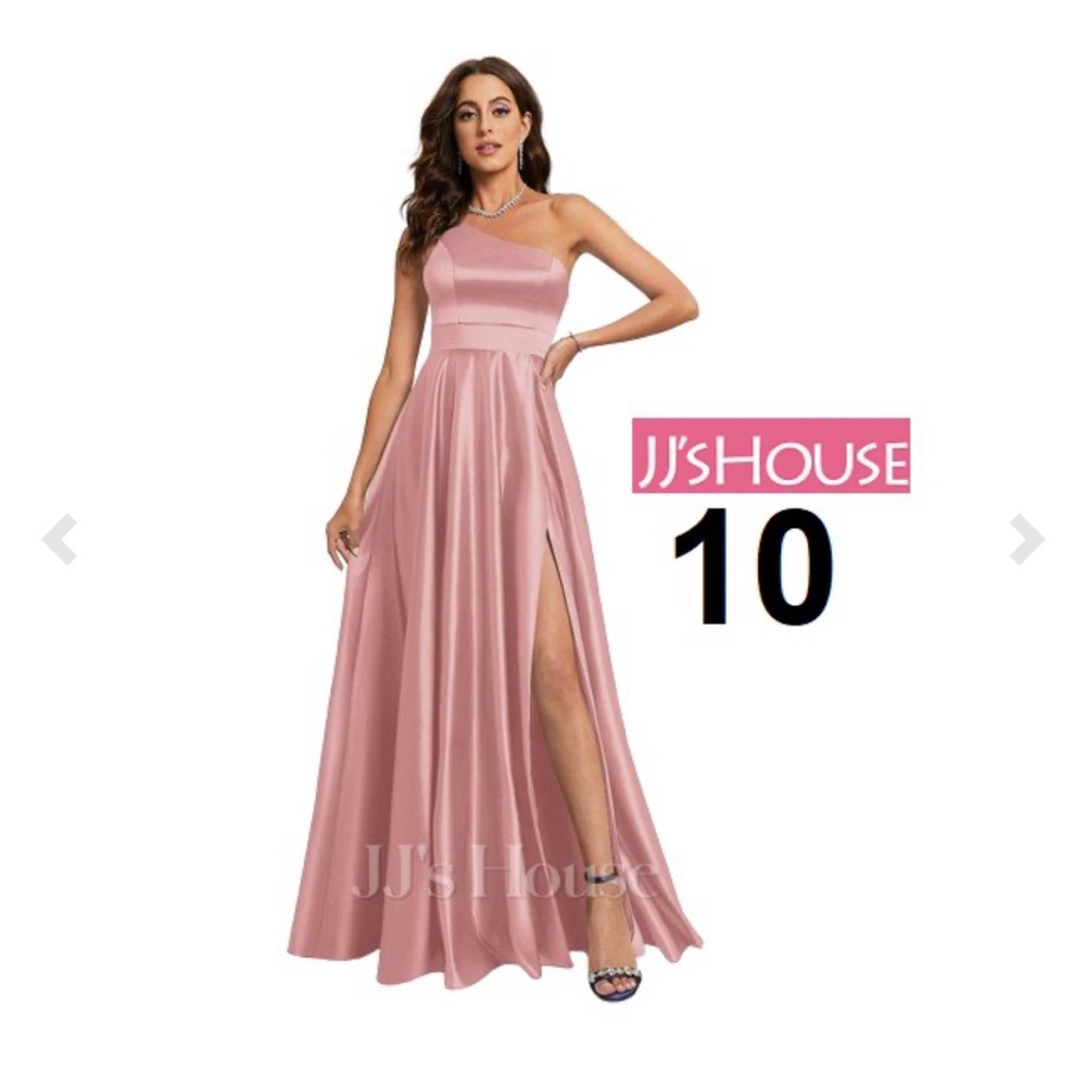 193 JJ HOUSE A-LINE ONE SHOULDER FLOOR-LENGTH SATIN PROM DRESS